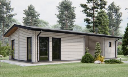 Дом с террасой и баней (6х12)