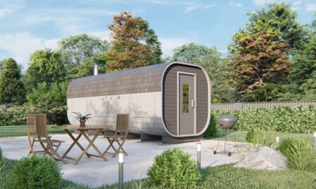 Баня Бочка Квадро "Шестерочка" с торцевым входом